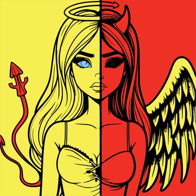devil vs angel realistic girl