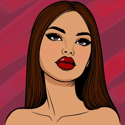 realistic woman with full lips