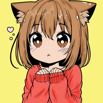 shy anime catgirl