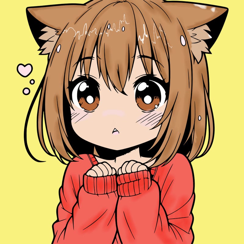 shy anime catgirl