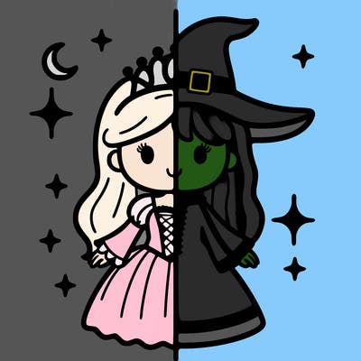 split princess and witch