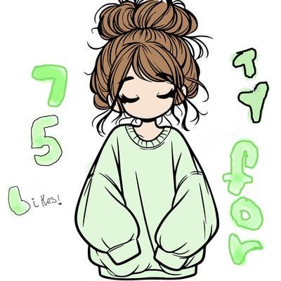 girl with baggy sweatshirt and messy bun