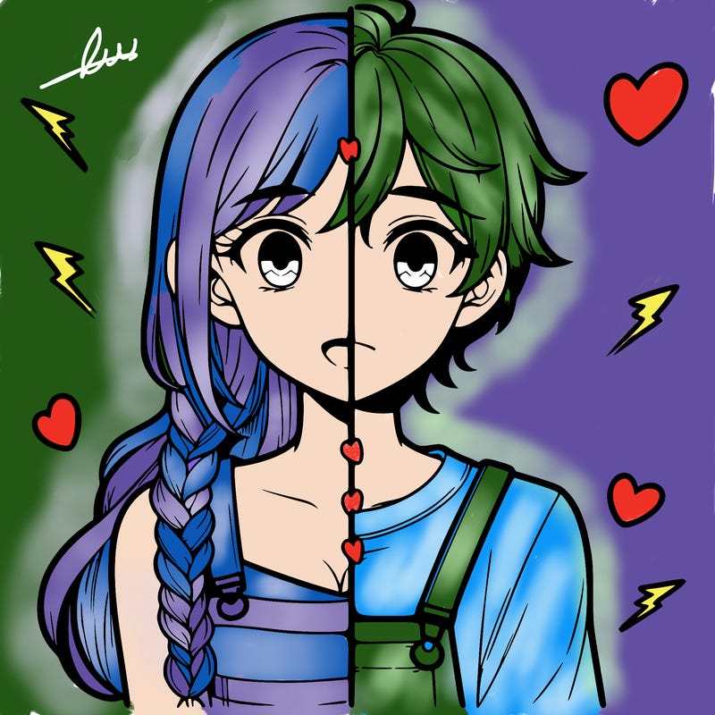 realistic girl boy split