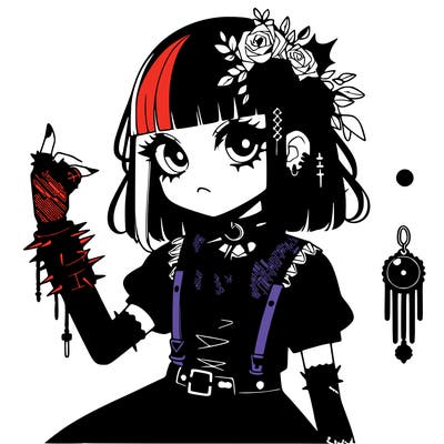 goth anime girl