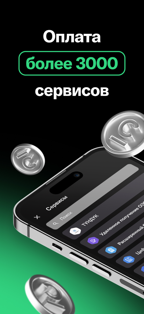 MegaPay mobile app interface displaying payment options for over 3000 services and government portals