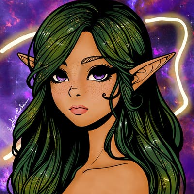 elf girl realistic dark fantasy