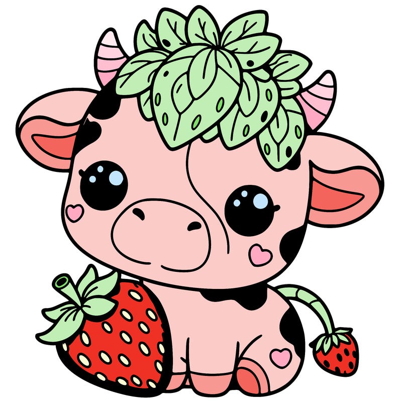 cute strawberry cow