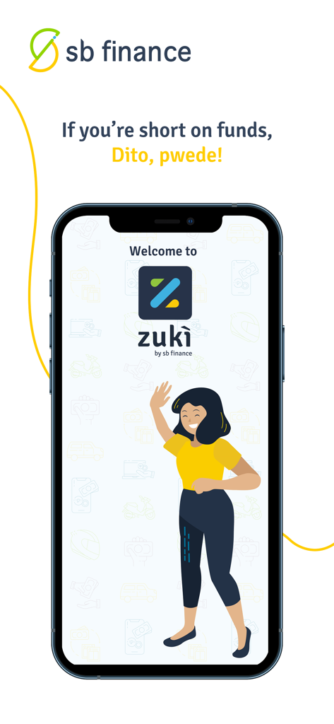 zukì – Loan app by SB Finance - Welcome screen of the zuki loan app by SB Finance