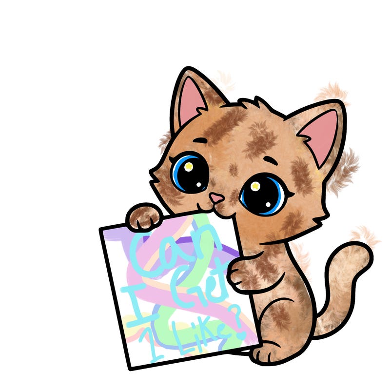 a small cat with a blank sheet of paper in its hand. the cat is sooooooo cute!