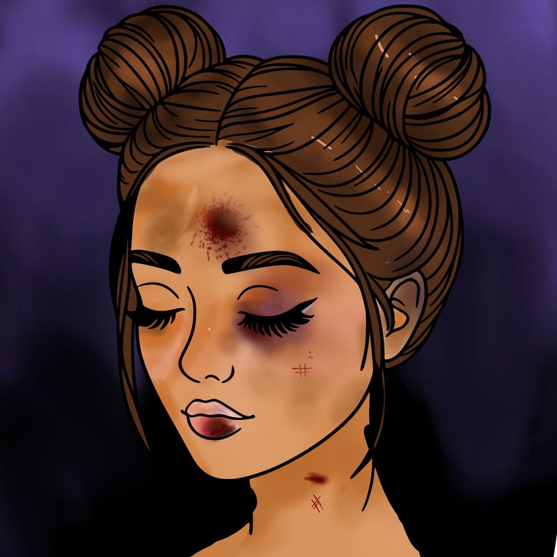 woman with hair buns