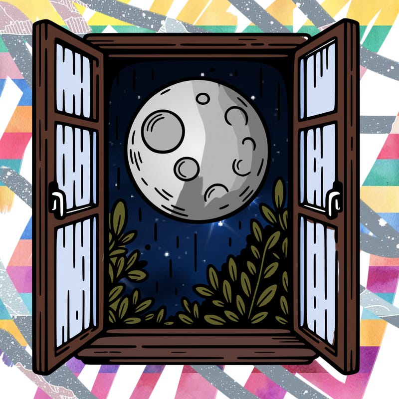 moon through window