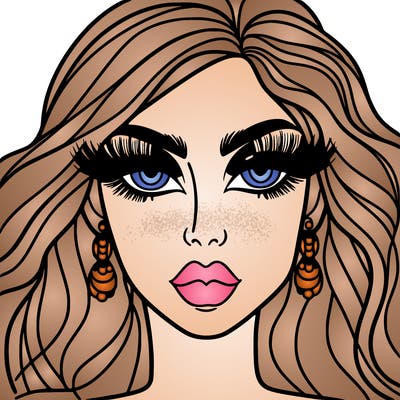 woman with extravagant makeup