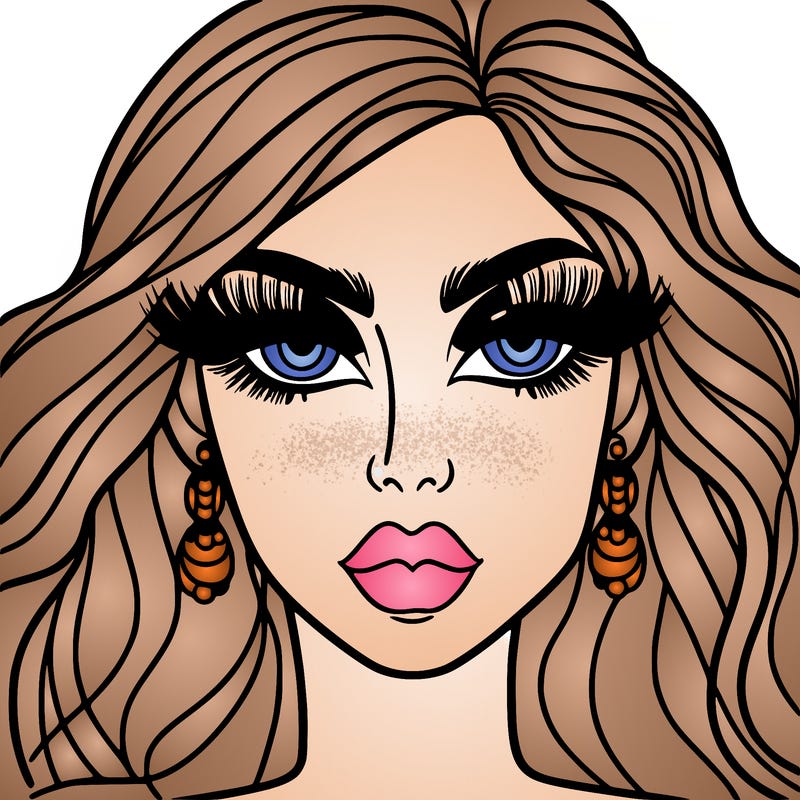 woman with extravagant makeup