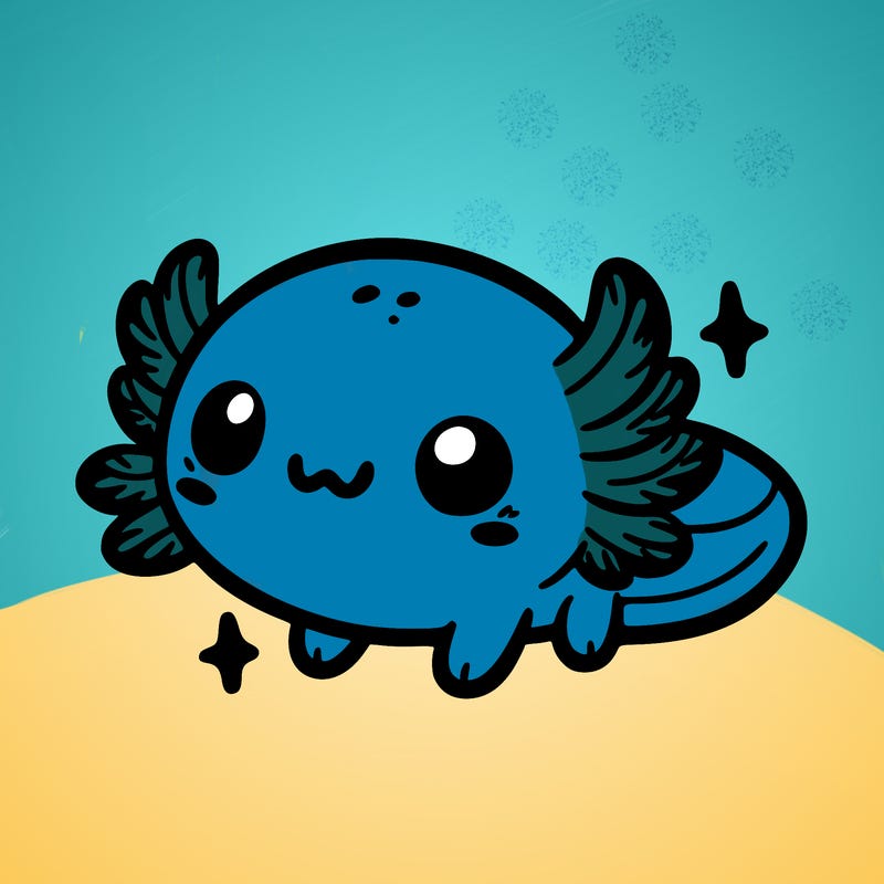 cute easy baby axolotl