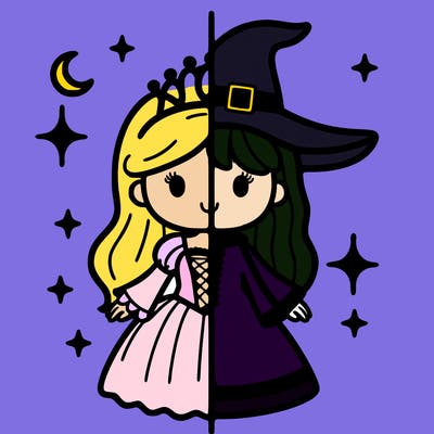 split princess and witch
