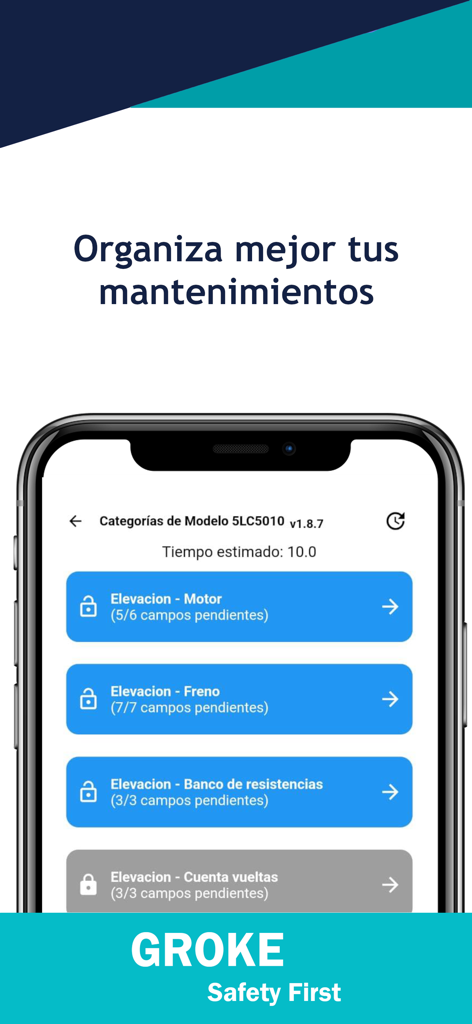 Groke - Groke app interface showing a maintenance checklist for industrial machinery