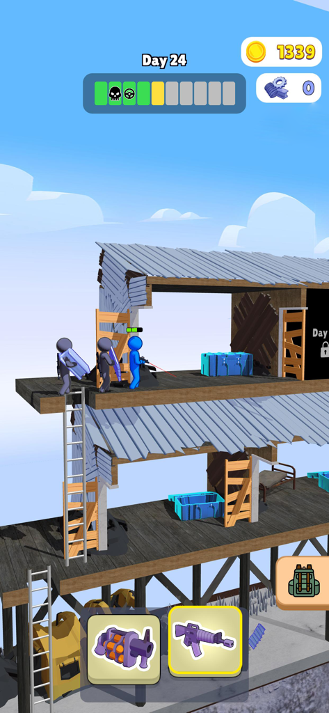 Dusk WarZ - Stick figures defending a multi level base in Dusk WarZ