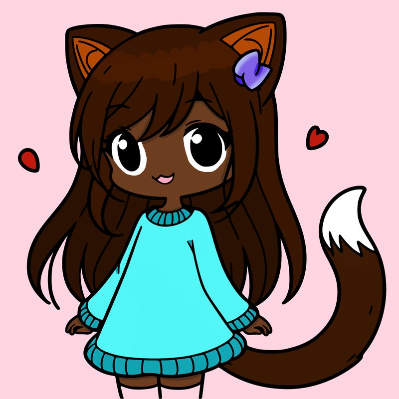 girl with cat ears and tail