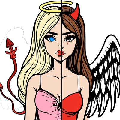 devil vs angel realistic girl