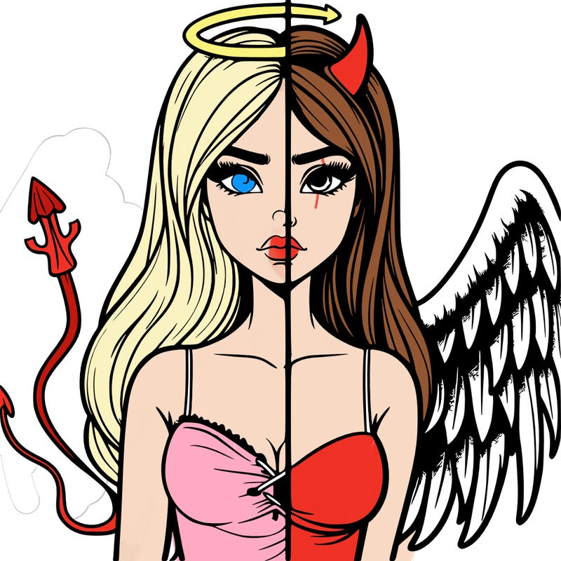 devil vs angel realistic girl