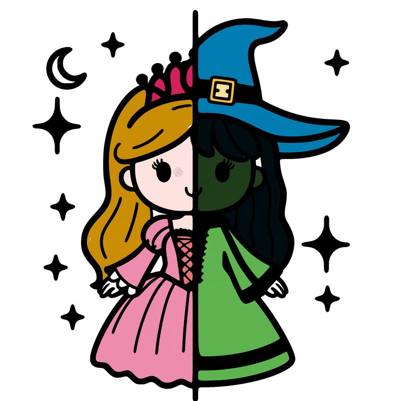split princess and witch