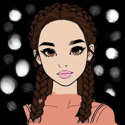 realistic girl with braids