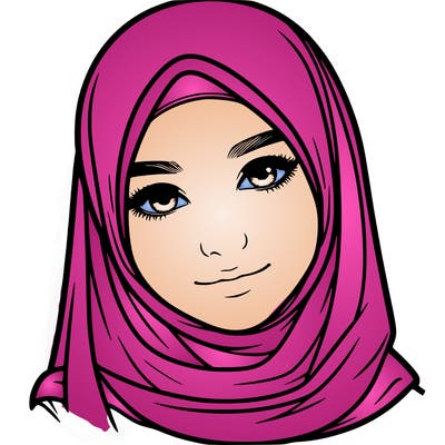 realistic girl with hijap