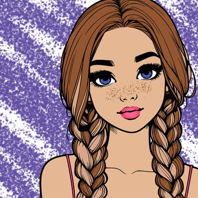 realistic girl with braids