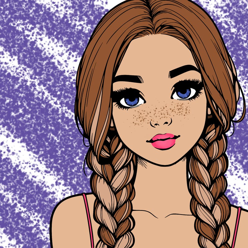 realistic girl with braids