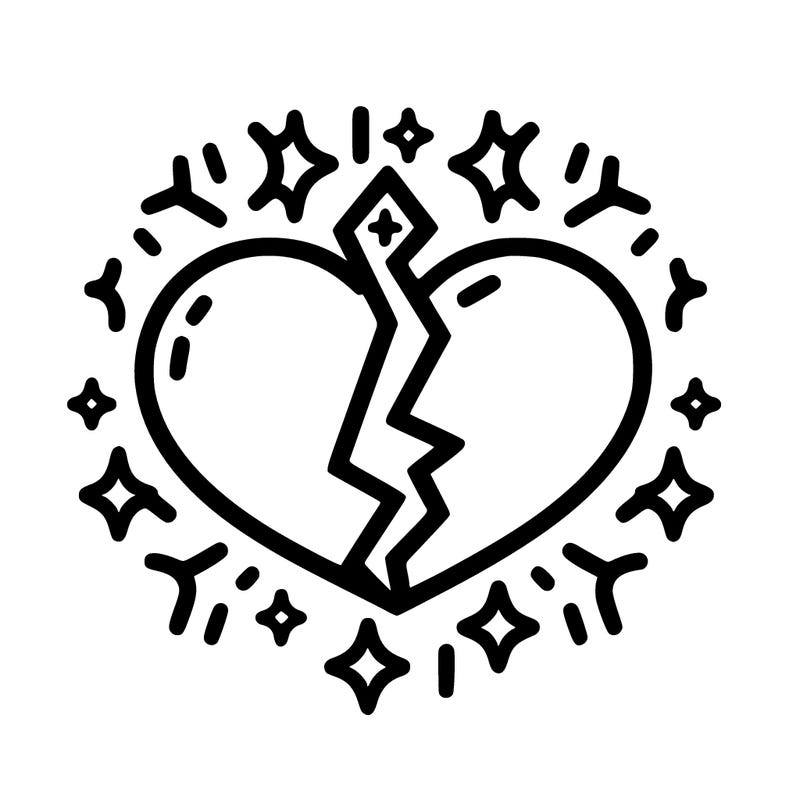 heart split in middle