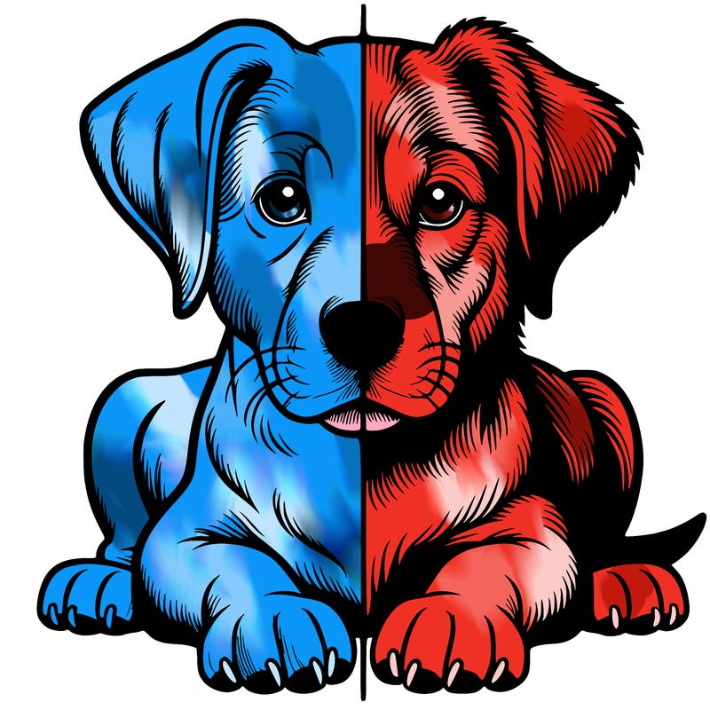 realistic dog split picture