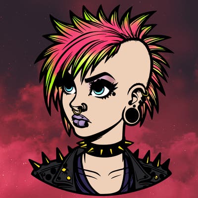 realistic punk rock female
