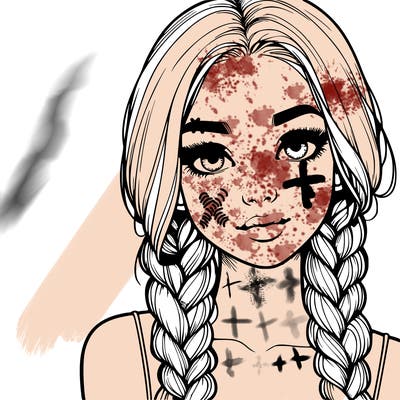 realistic girl with braids