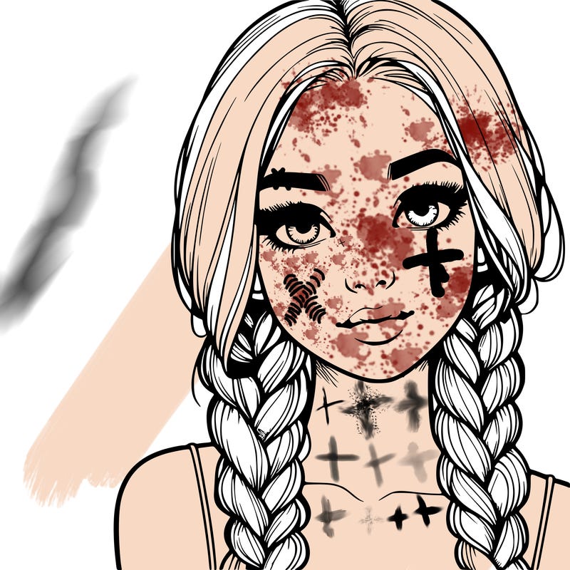 realistic girl with braids