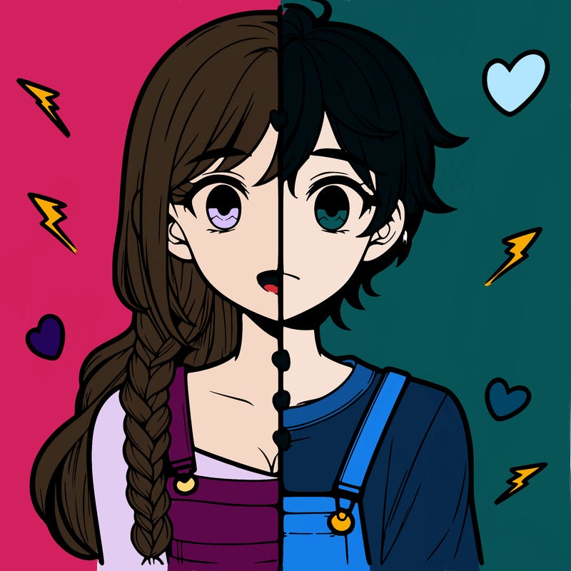 realistic girl boy split