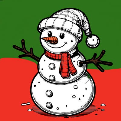 realistic christmas snowman