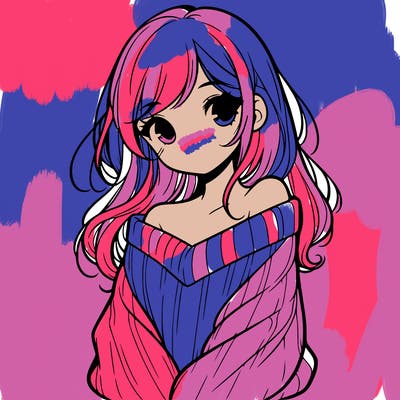 shy pretty girl wearing a sweater that is falling off one shoulder portrait