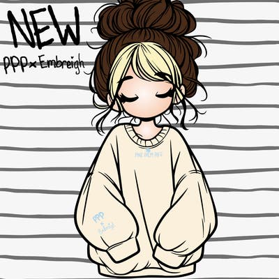 girl with baggy sweatshirt and messy bun