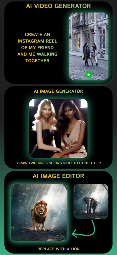 Clever AI Hub - Pro AI Agents - Clever AI Hub app interface displaying AI video and image generation capabilities