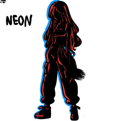 girl in baggy pants crop top and long hair