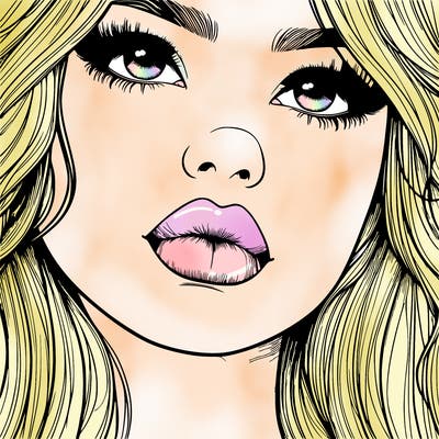really realistic girl with lips
