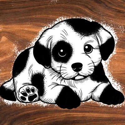 a cute realistic puppy