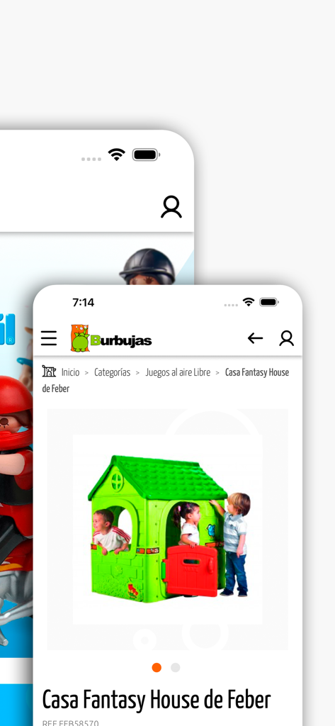 Burbujastoys - The Burbujastoys app displaying a Feber Casa Fantasy House for children