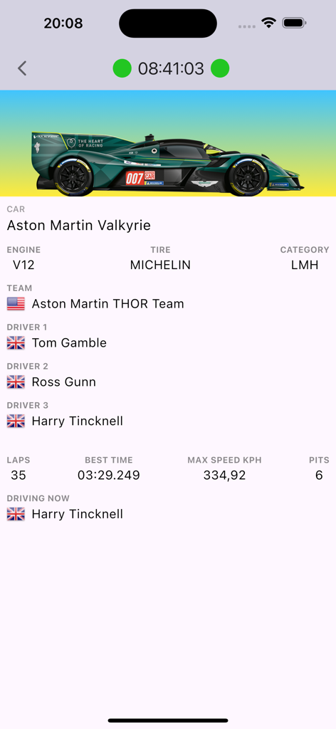 24 Hours of Le Mans - Statistiche di gara dettagliate e livrea dell'Aston Martin Valkyrie nella 24 Ore di Le Mans