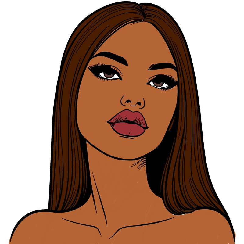 realistic woman with full lips