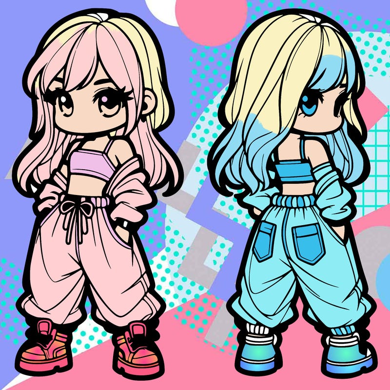 girl in crop top and baggy pants