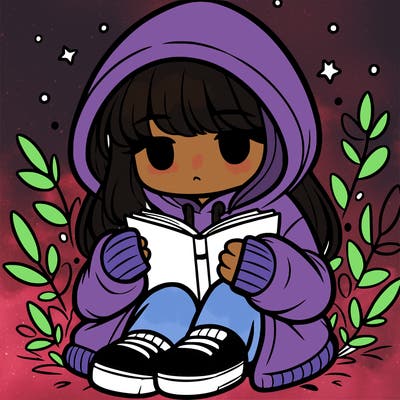 girl in oversized hoodie reading a book