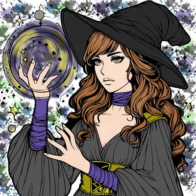 realistic women sorcerer using magic