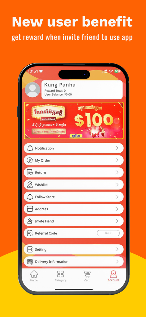 Konfulon Online - Konfulon Online account screen showing user profile and referral benefits