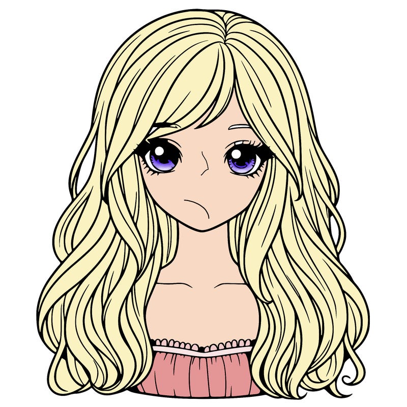 one realistic girl with long hair